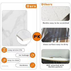 Minimalism Marble Stone Side Table White Top Black Frame End Side Coffee Tables Modern Furniture