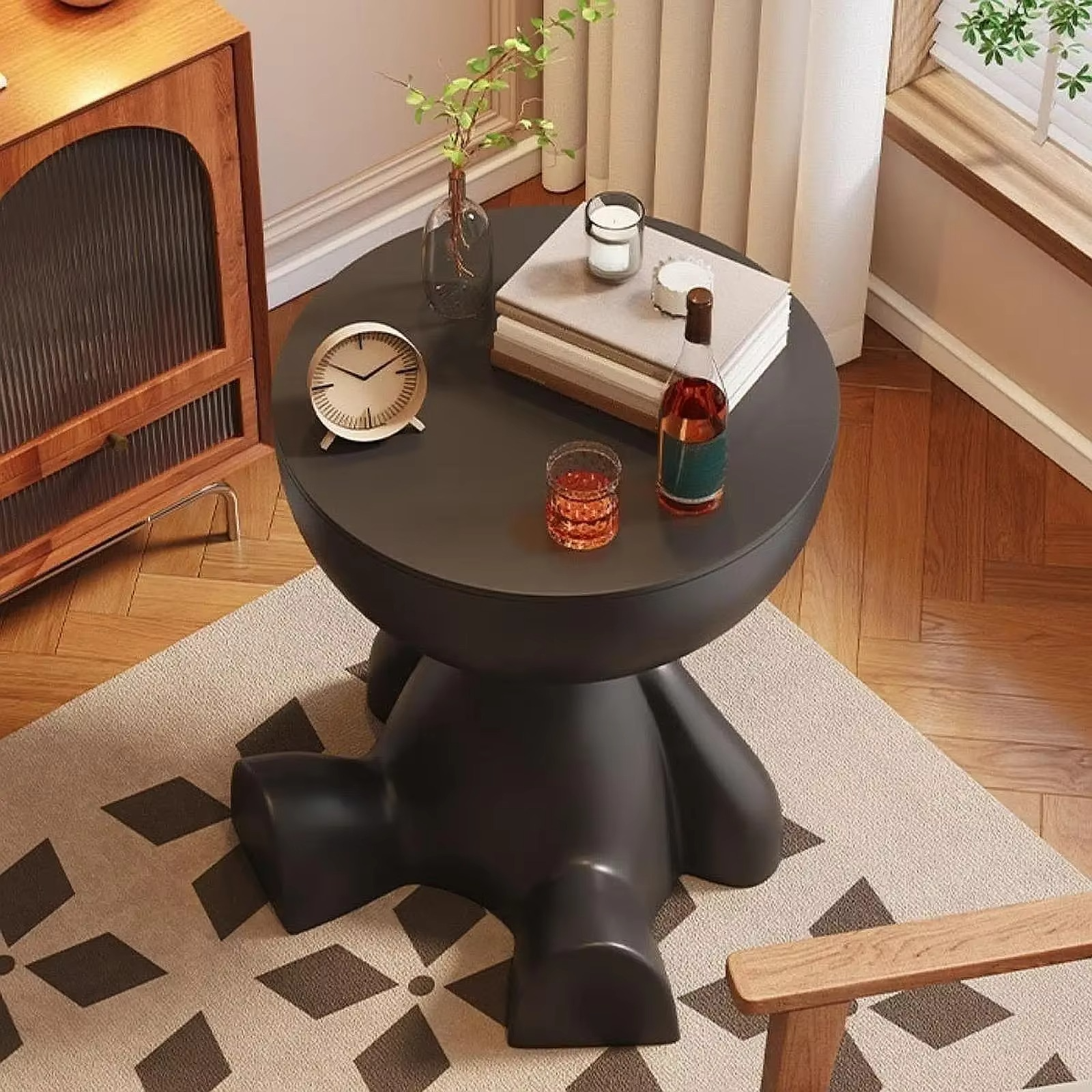 Light Luxury Cartoon Sofa Coffee Table Edge Table Creative Flat Head Small Household Plastic Coffee Table Furniture Side Table
