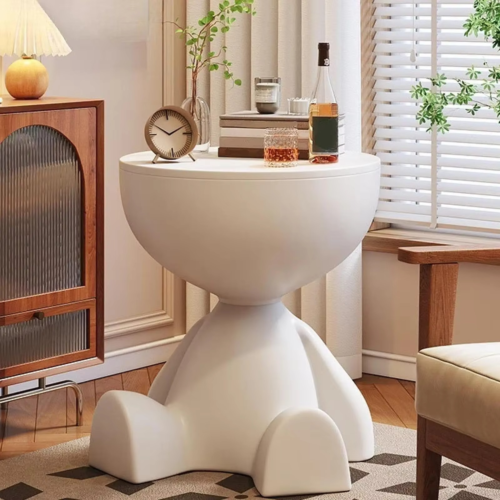 Light Luxury Cartoon Sofa Coffee Table Edge Table Creative Flat Head Small Household Plastic Coffee Table Furniture Side Table