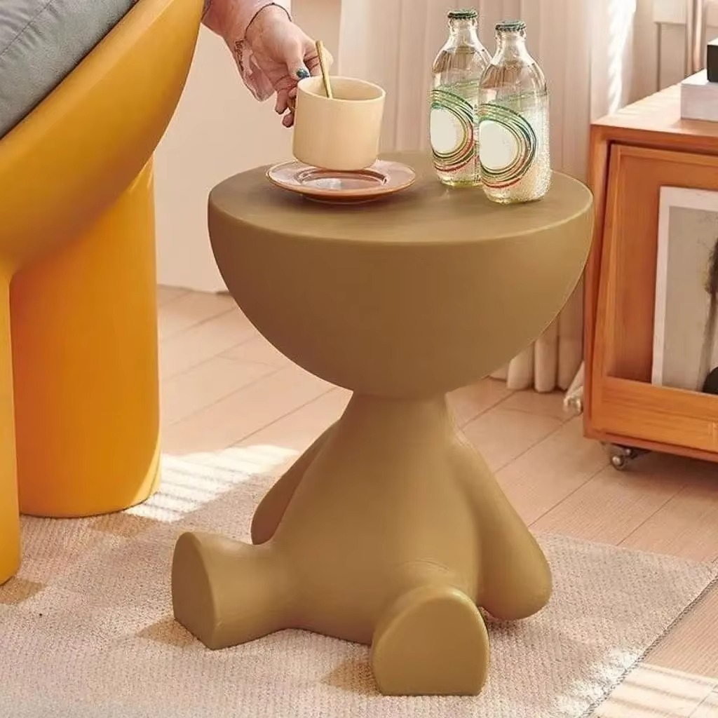 Light Luxury Cartoon Sofa Coffee Table Edge Table Creative Flat Head Small Household Plastic Coffee Table Furniture Side Table