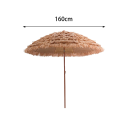 63inch Artifical Thatched Garden Umbrella with Tripod Base Beach Umbrella Metal Pole for Pool Backyard Sturdy Tropical Decor
