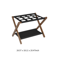 Foldable Luggage Rack Double Tier Organizer for Travel Hotel Guest Room
