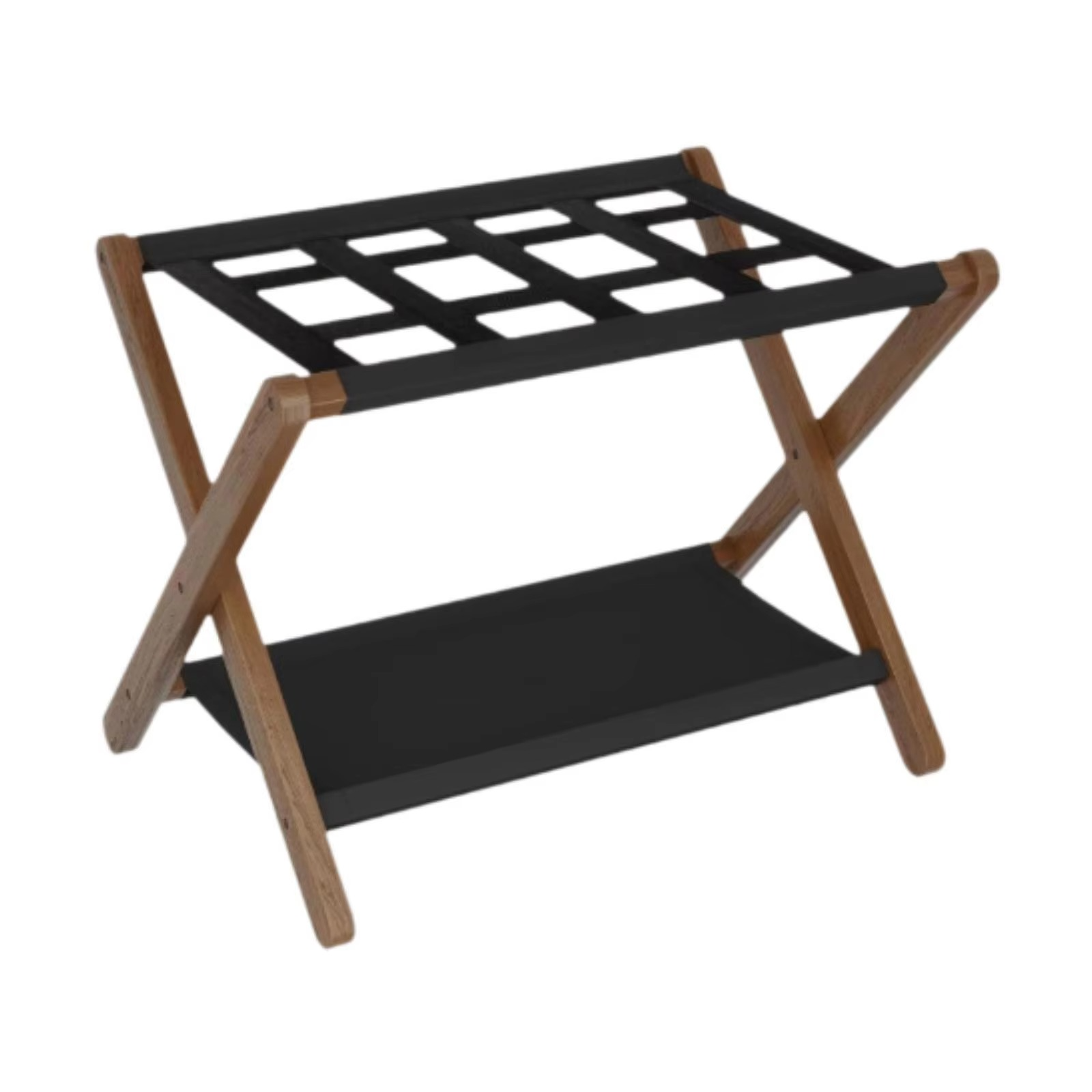Foldable Luggage Rack Double Tier Organizer for Travel Hotel Guest Room