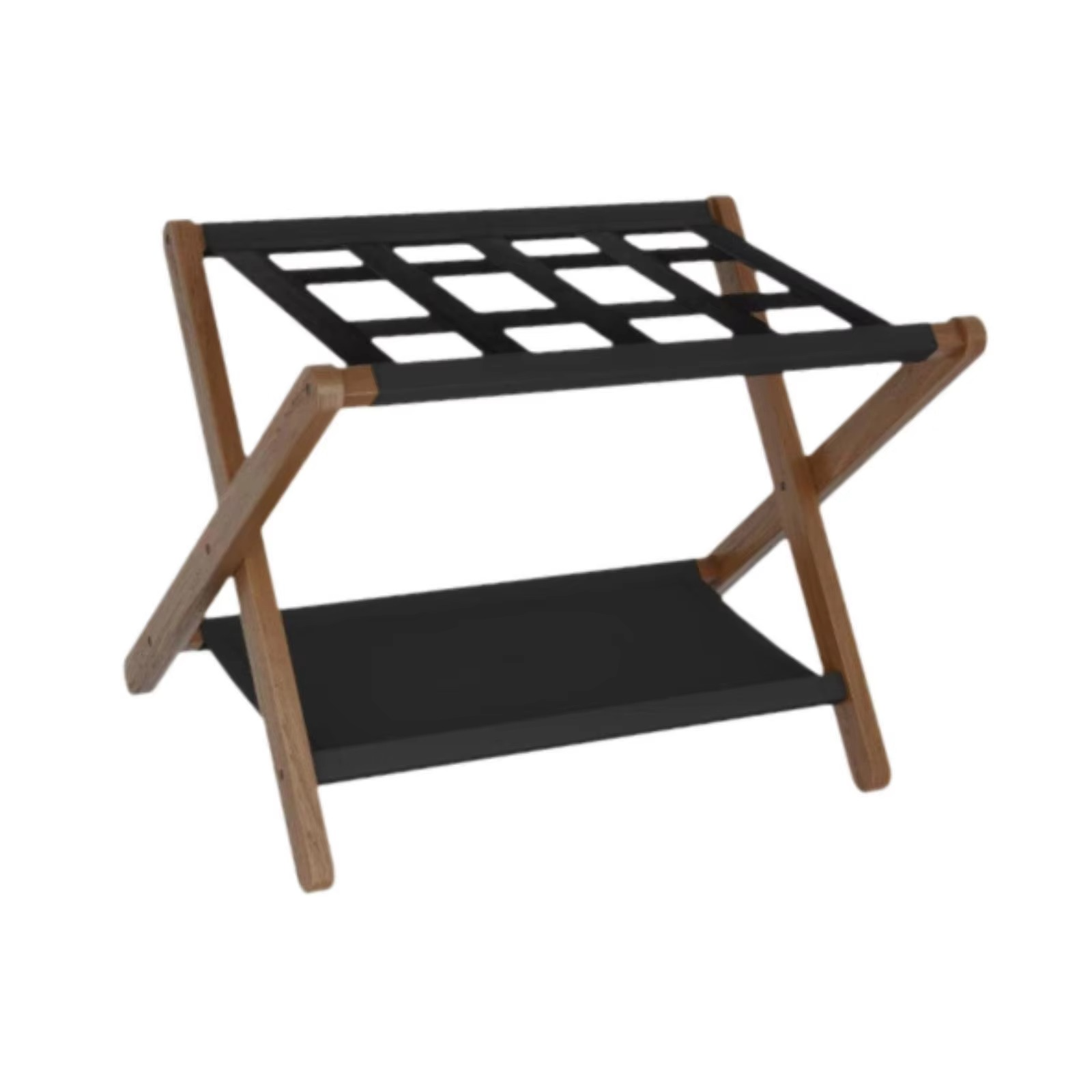 Foldable Luggage Rack Double Tier Organizer for Travel Hotel Guest Room