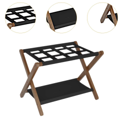 Foldable Luggage Rack Double Tier Organizer for Travel Hotel Guest Room