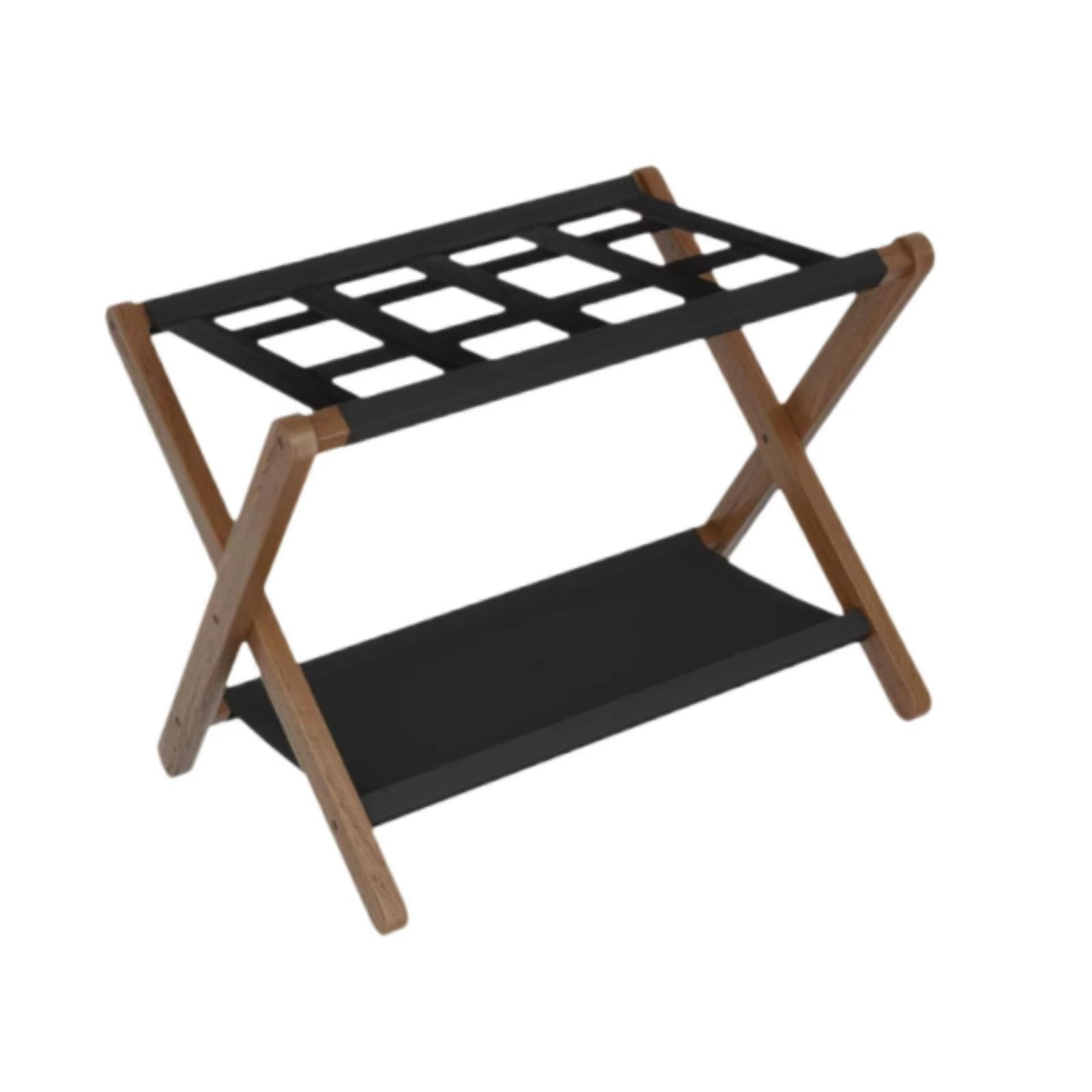 Foldable Luggage Rack Double Tier Organizer for Travel Hotel Guest Room