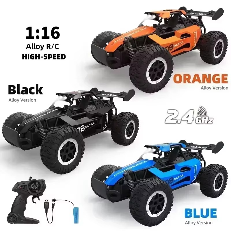 RC Car Truck 1:16 2.4Ghz All Terrain Off-Road Monster High Speed 20KM/h Remote Control Car with LED Headlights Toy Birthday Gift