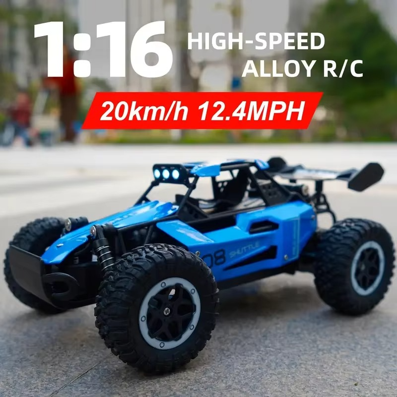 RC Car Truck 1:16 2.4Ghz All Terrain Off-Road Monster High Speed 20KM/h Remote Control Car with LED Headlights Toy Birthday Gift