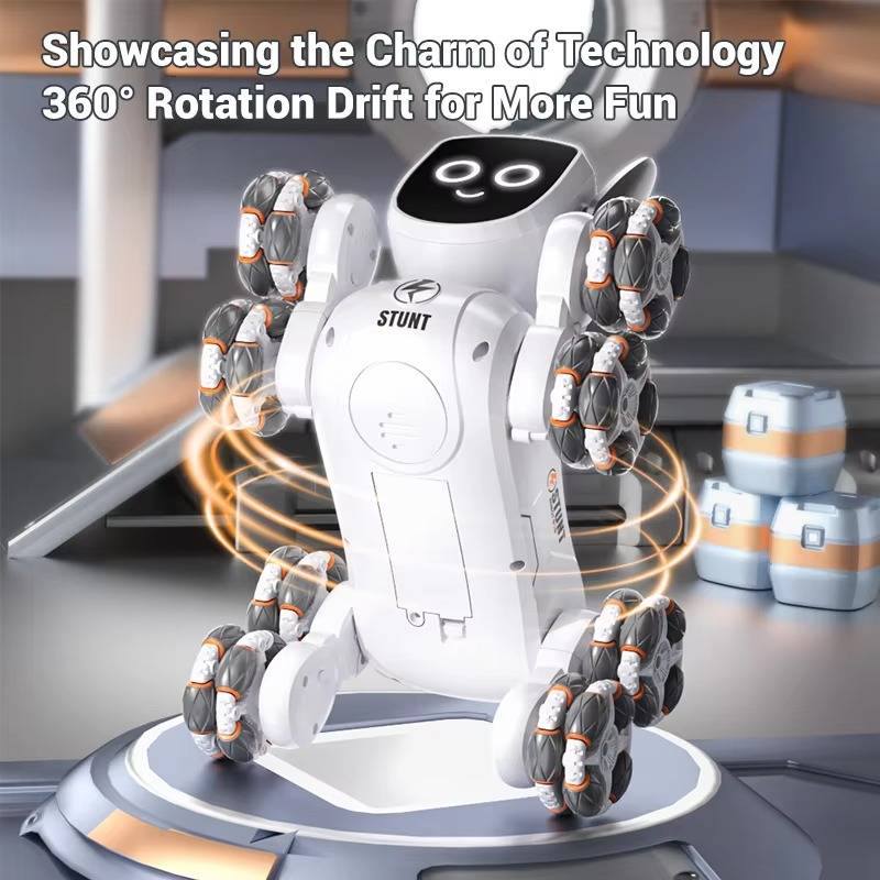 2025 New Eight-Wheel Kids Remote Control Robot Dog - Rechargeable Music And LED RC Model For Birthday Gifts For Children Aged 8+