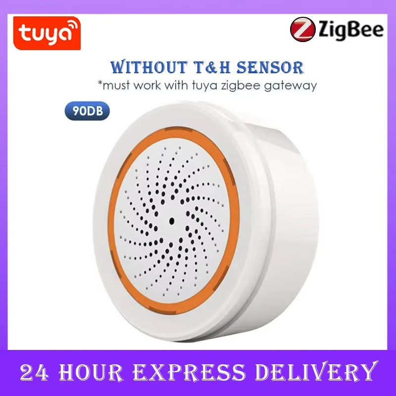 NEO Tuya Zigbee or Wifi USB Siren Alarm Sensor Sound Light Sensor Built-in 90DB Remote Control Home Security Protection Detector