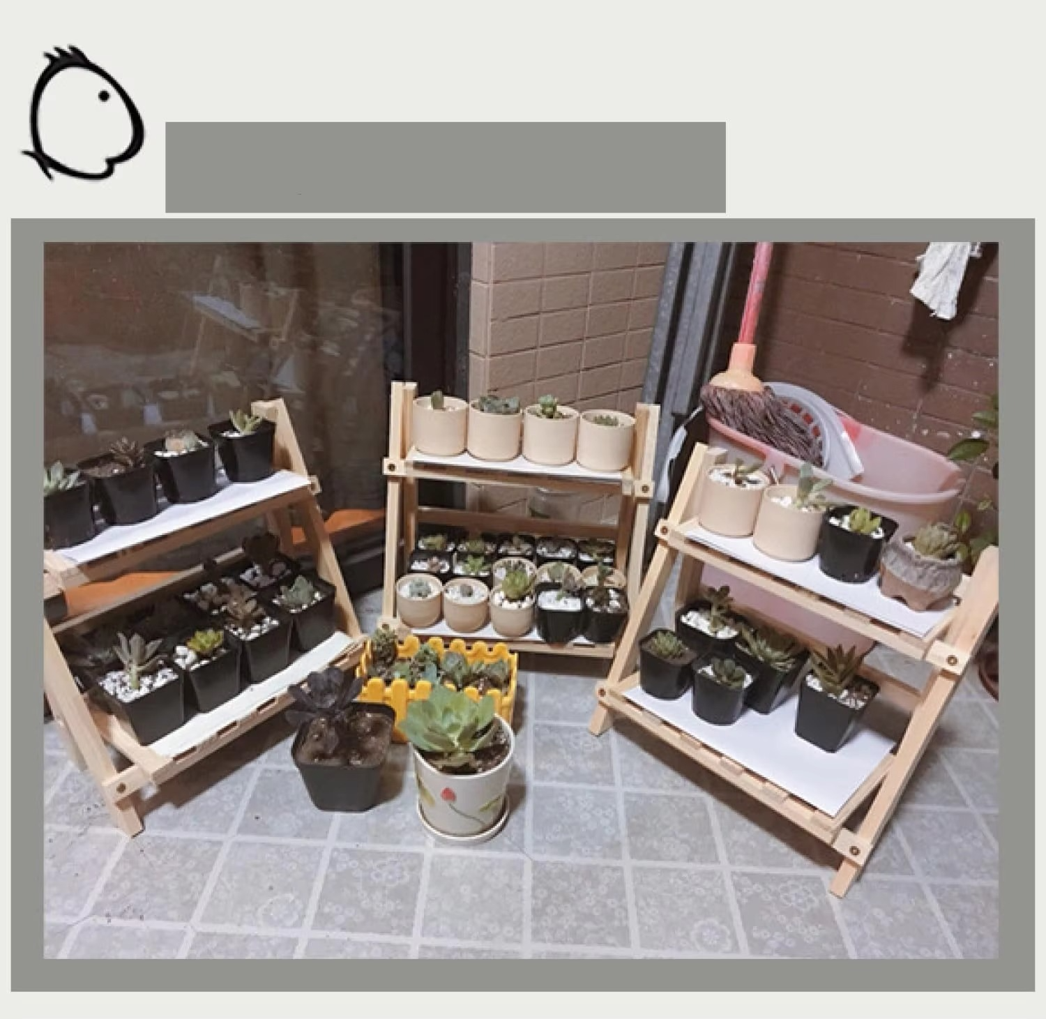 2 Tiers Plant Stand Bamboo Indoor Tabletop Bamboo Succulent for Window Sill Plant Shelf Rack Flower Pot Holder