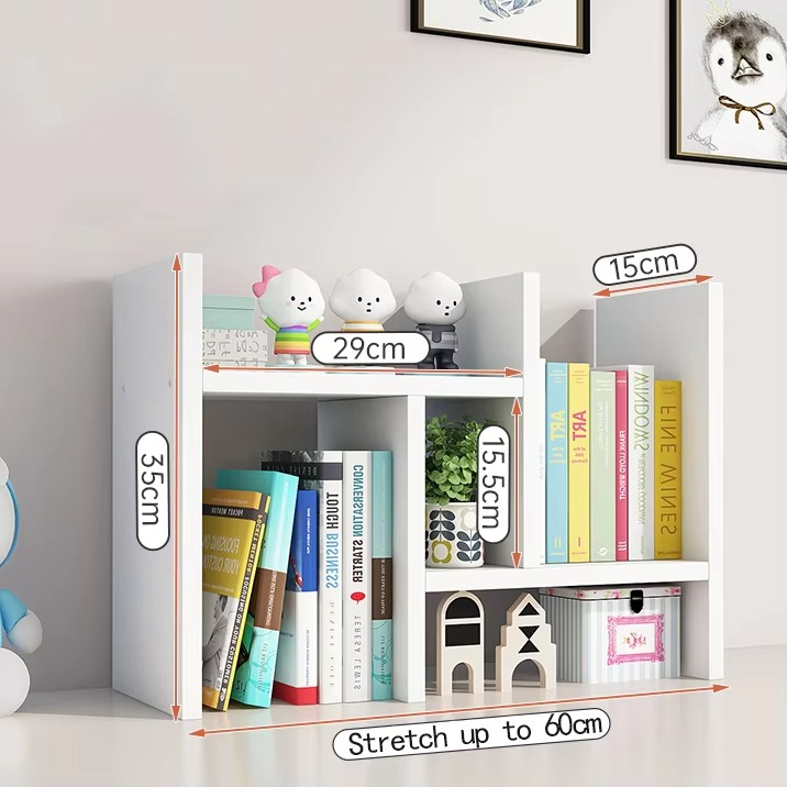 Telescopic Study On The Desktop Simple Ins Bookshelf Desk Shelves Finishing Rack Storage Rack Office Children Dormitory Bookcase