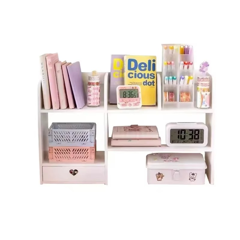 Double-Layer Stationery Organizer Office Desk Accessories Organizers Storage Desktop School Supplies Organizers Storage Shelf