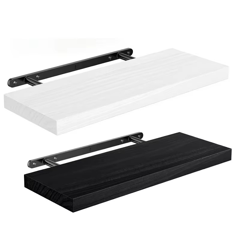 Solid Wooden Floating Shelves Wall Mounted Bookshelf Display Stand Storage Organizer For Bedroom Living Room Kitchen Home Decor