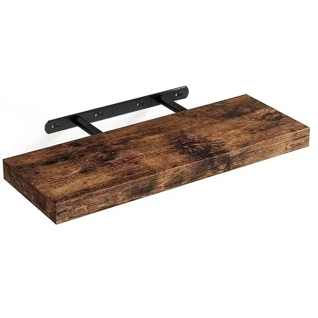 Solid Wooden Floating Shelves Wall Mounted Bookshelf Display Stand Storage Organizer For Bedroom Living Room Kitchen Home Decor