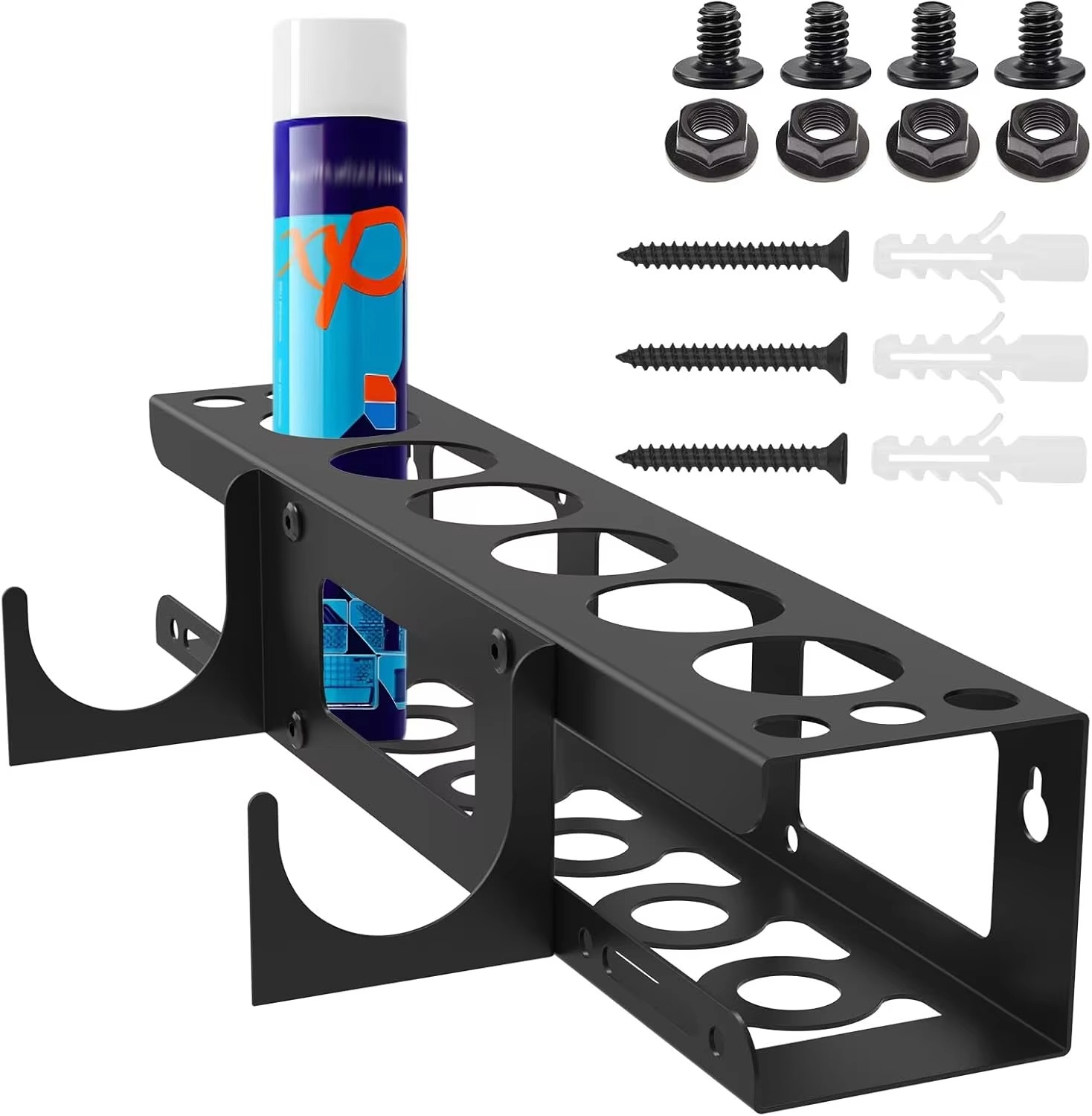 Caulking Tube Holder Caulking Gun Storage Rack Wall Mounted Sealant Organizer Holds 6 Tubes and Caulking Nozzle for Workshop