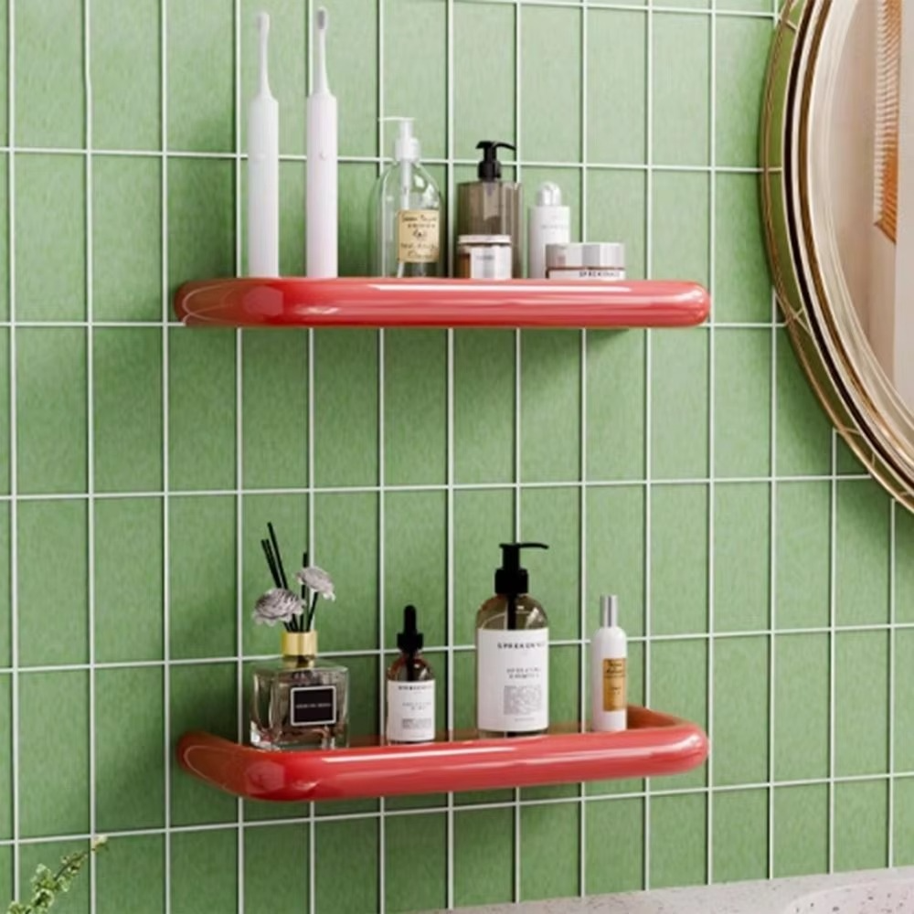 Dopamine Bathroom Storage Shelf Drainable Sturdy Wall Hanging Storage Rack High Quality Durable Toiletries Organizer Home