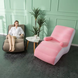 1Pc Inflatable Lazy Sofa Home Leisure Fashion Comfortable Inflatable Air Sleeping Bed Indoor Collapsible Bed Leisure Sofa