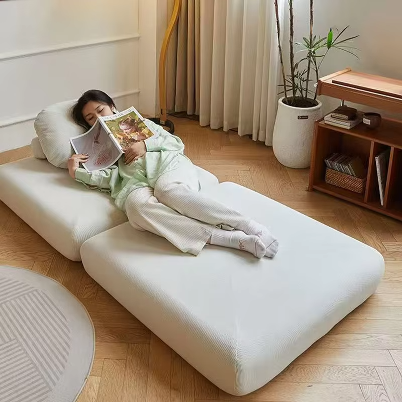 Tofu Block Lazy Sofa Single Person Detachable And Washable Sofa Home Furniture Living Room Sofa Bed Dual-useTatamiMinimalistSofa