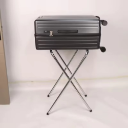 Hotel Room Luggage Holder Easy Storage Suitcase Metal Stand Steel Chrome Foldable Luggage Rack