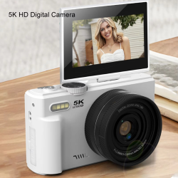 5K 75MP HD Digital Camera with 18X AF Zoom, Flip Screen & WiFi