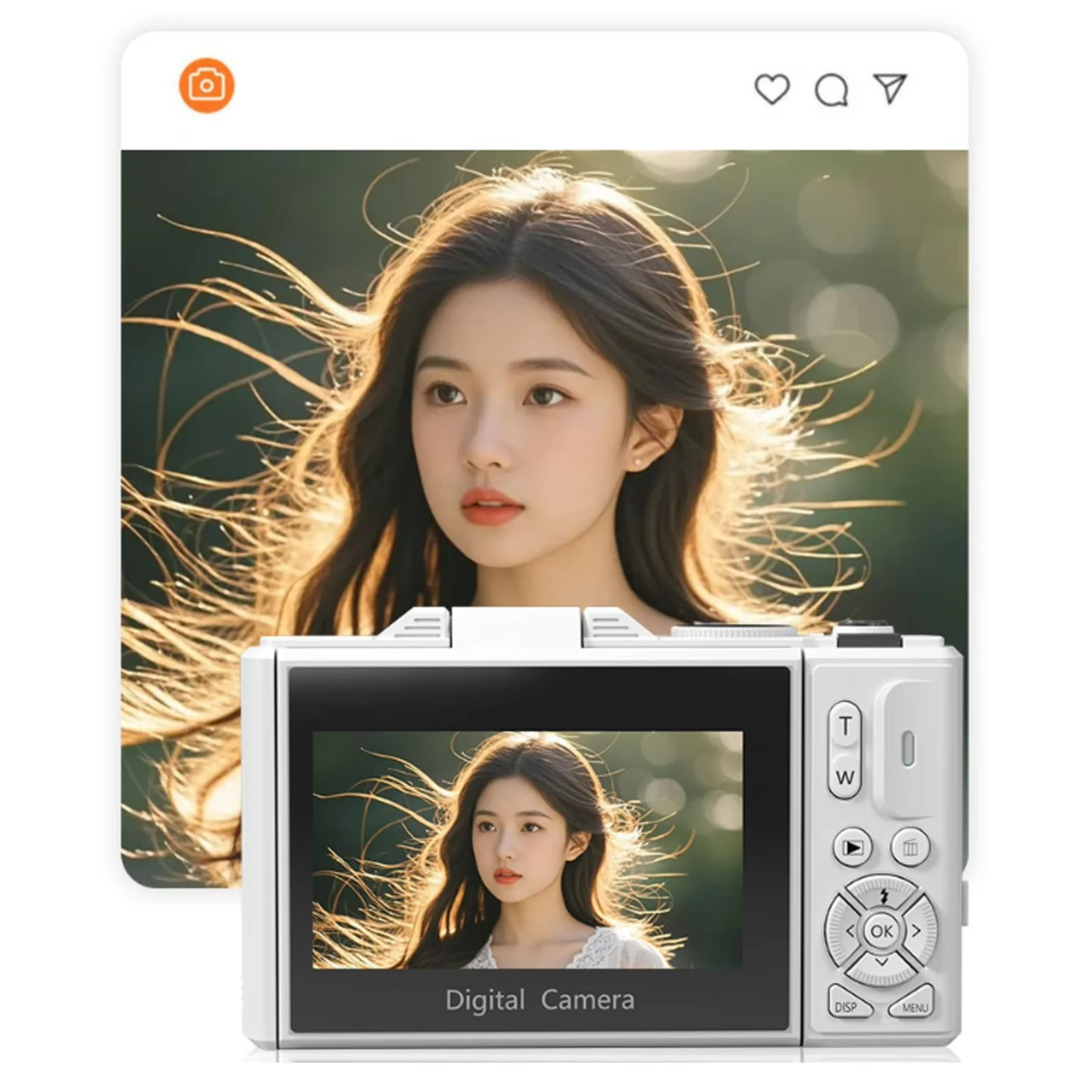 5K 75MP HD Digital Camera with 18X AF Zoom, Flip Screen & WiFi