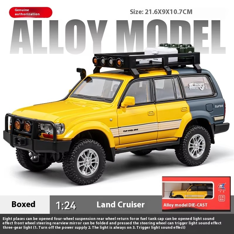 1:24 Scale LC80 Off-road Vehicle Alloy Car Model Diecast Toy Ornament Gift Souvenir Collectible