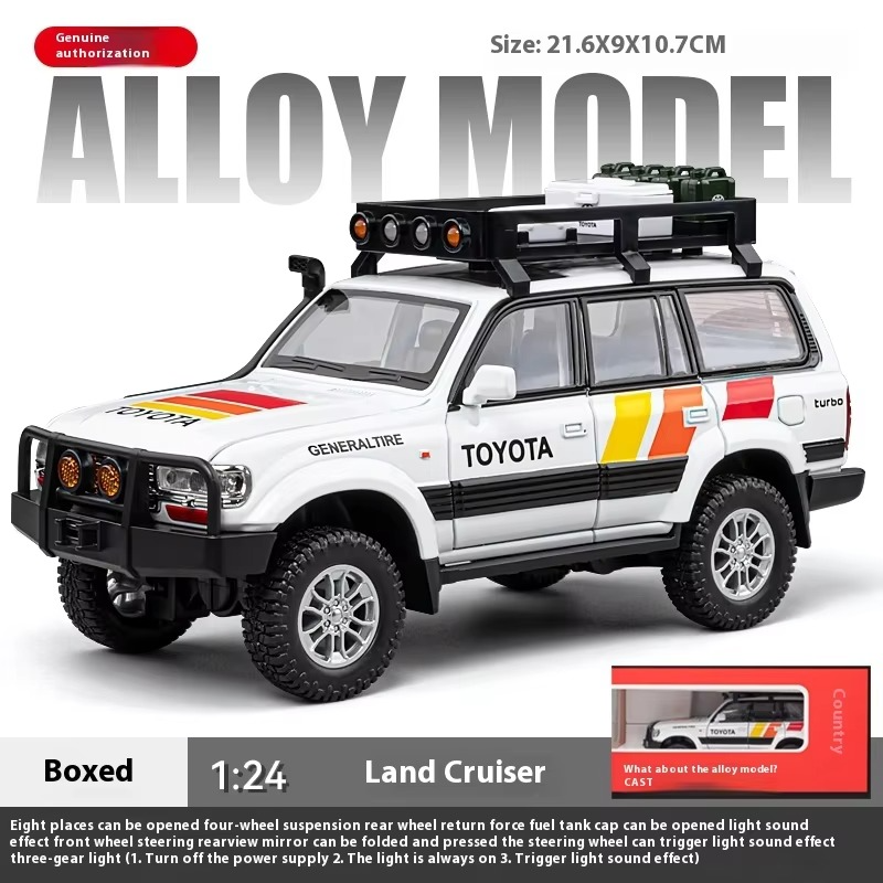 1:24 Scale LC80 Off-road Vehicle Alloy Car Model Diecast Toy Ornament Gift Souvenir Collectible