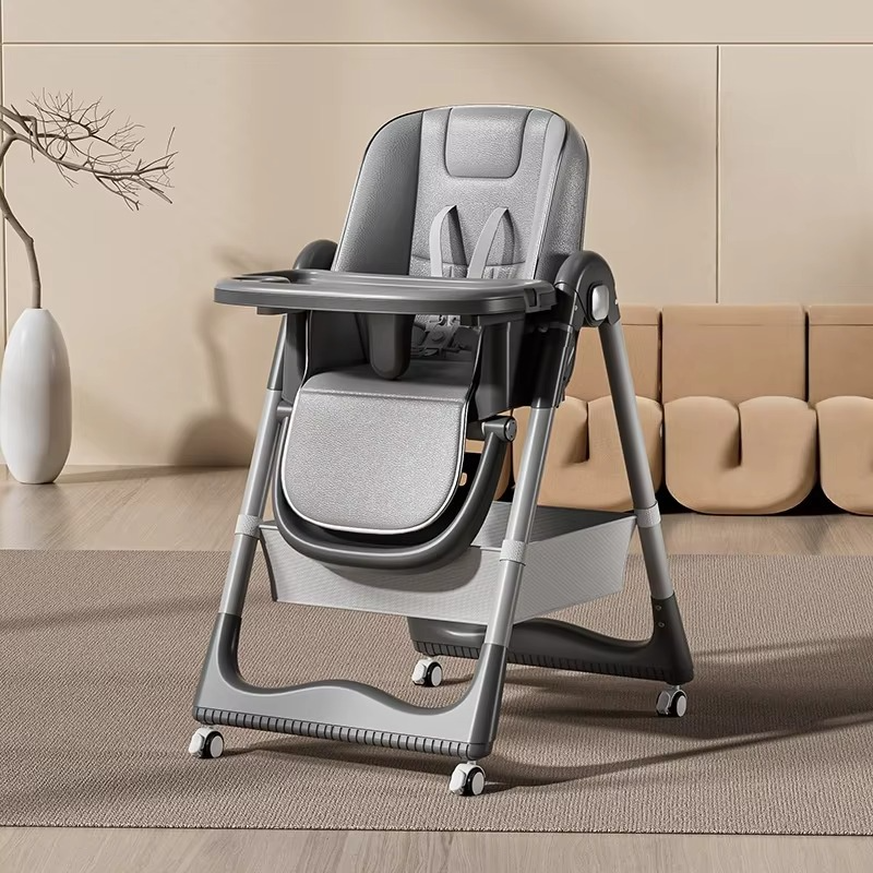 Baby Dining Chair Foldable Home Portable Baby High Chair Multifunctional Children's Growth Chair Lounge Chair Adjustable Height
