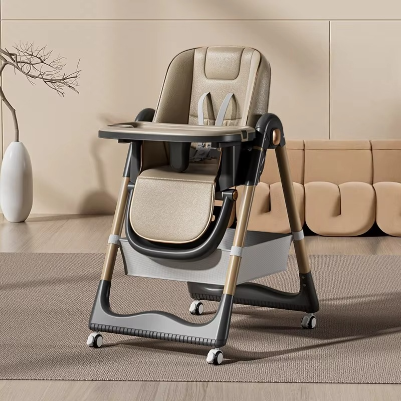 Baby Dining Chair Foldable Home Portable Baby High Chair Multifunctional Children's Growth Chair Lounge Chair Adjustable Height