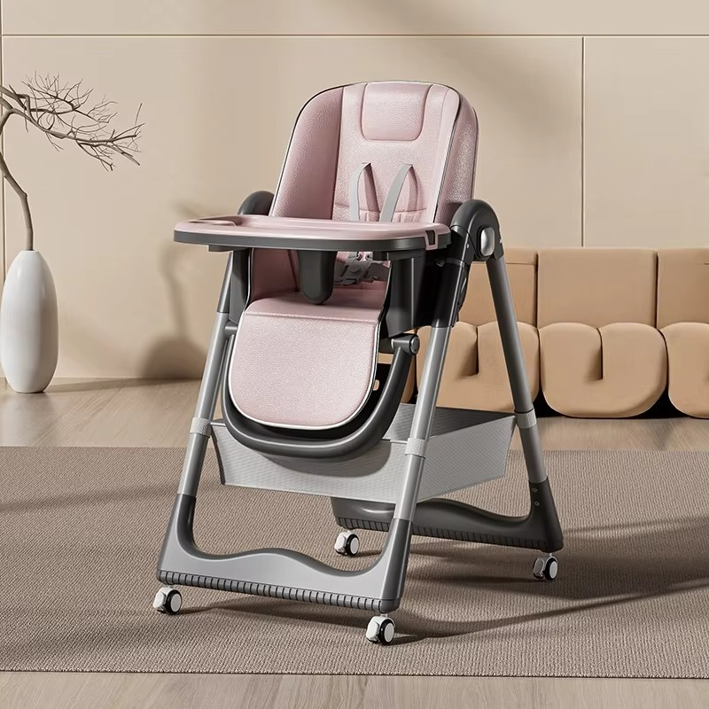 Baby Dining Chair Foldable Home Portable Baby High Chair Multifunctional Children's Growth Chair Lounge Chair Adjustable Height