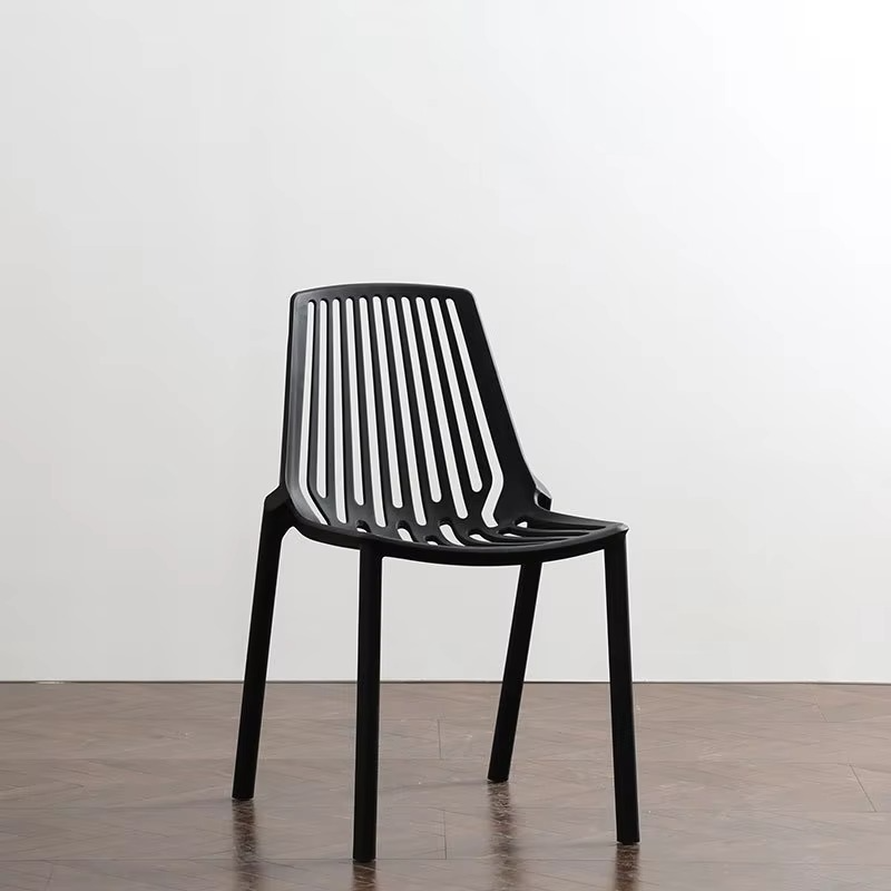 Vertical hollow Nordic creative plastic dining chair, simple modern restaurant chair, dining home leisure chai