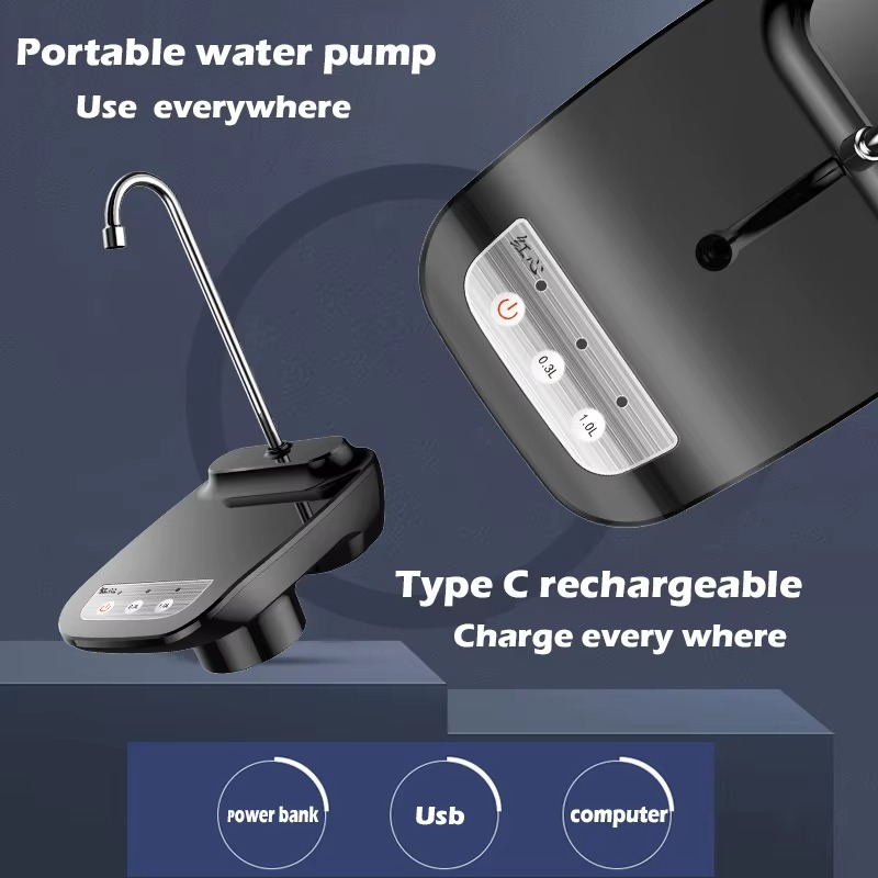 Automatic Water Dispenser Electric Water Gallon Bottle Barreled Pump USB Rechargeable Portable Drink Dispenser with Tray