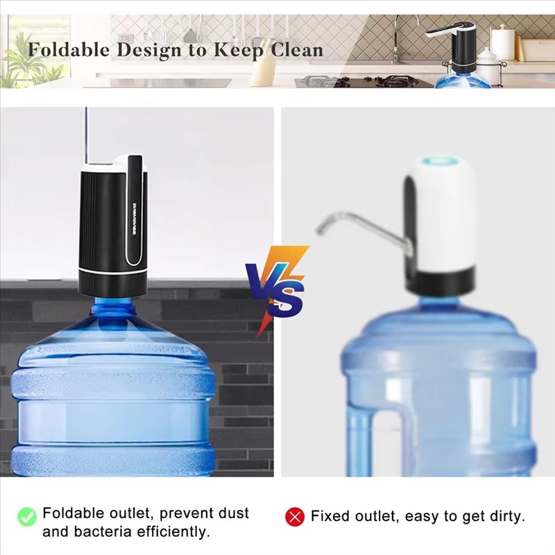 A61I 5 Gallon Water Dispenser Electric Water Jug Dispenser Portable Drinking Water Pump For 2-5 Gal Bottle USB Rechargeable