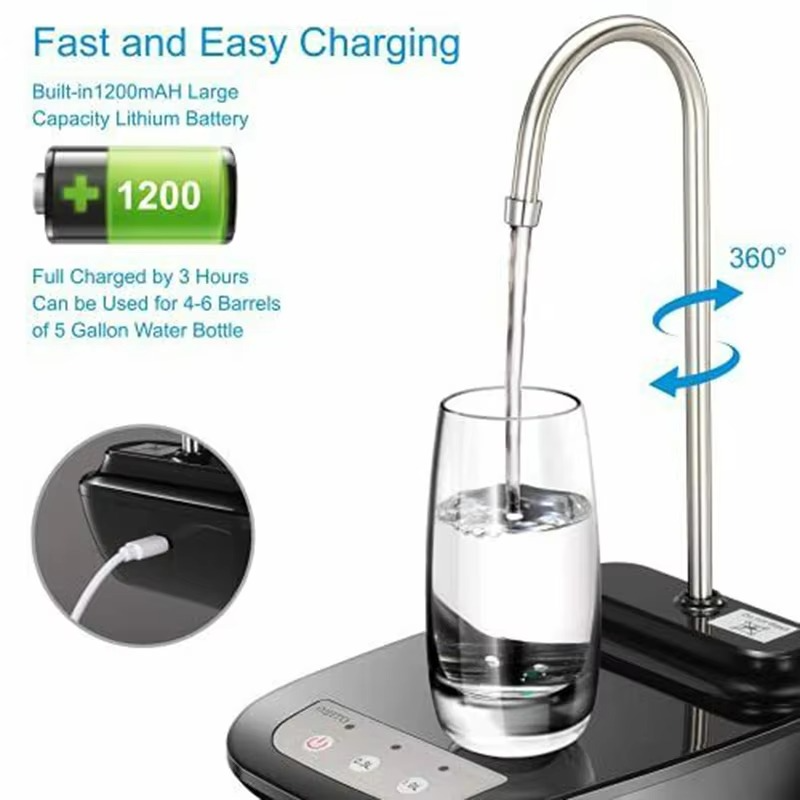 Electric Water Gallon Pump Automatic Water Bottle Dispenser Rechargeable Water Pump Dispenser With Stand Water Dispenser