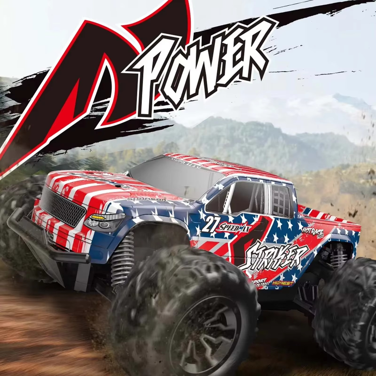 1:20 scale remote control truck, dual battery life, 2.4Ghz high-speed remote control car, four-wheel independent suspension