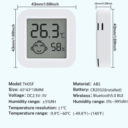 Tuya Smart Home Temperature Humidity Wireless Sensor Mini LCD Diaplay Bluetooth-Compatible APP Remote Control Support Alexa