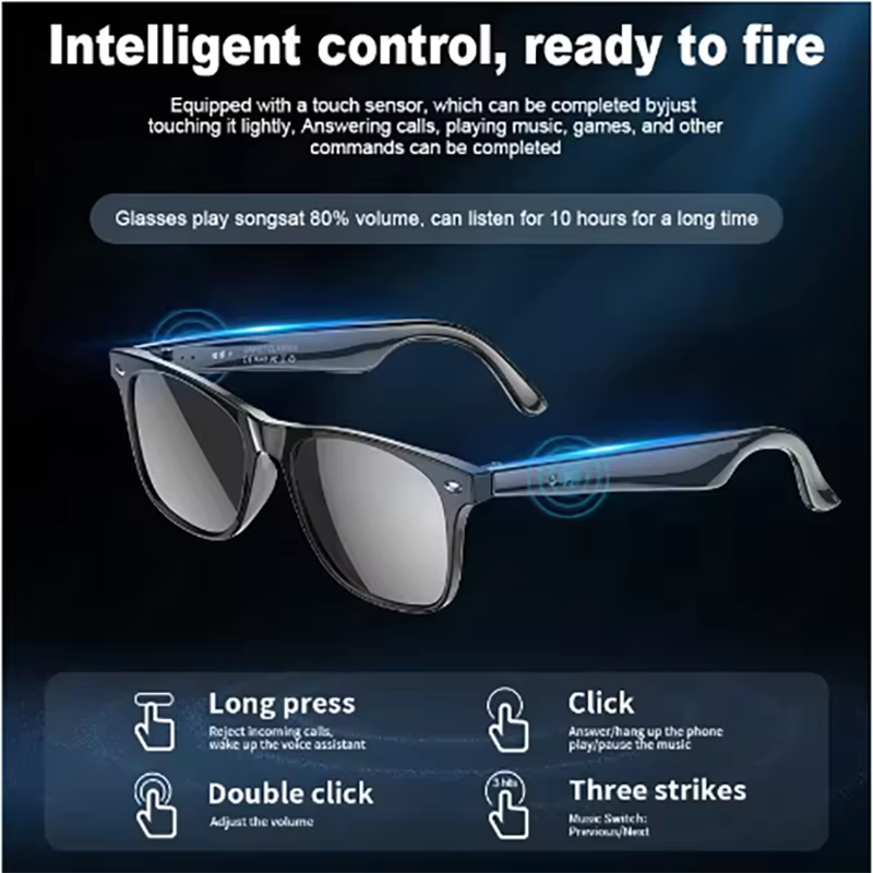 Smart HD Camera Sunglasses with Voice Call & Noise Reduction – 1080p Sports DVR Glasses