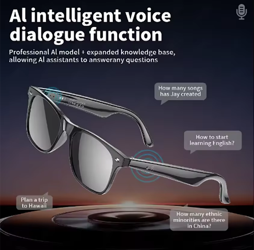 Smart HD Camera Sunglasses with Voice Call & Noise Reduction – 1080p Sports DVR Glasses