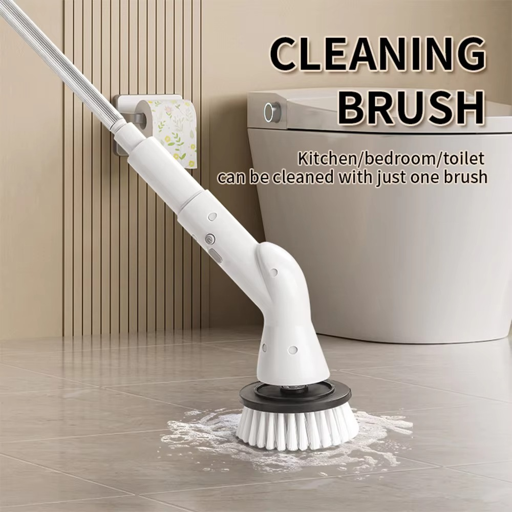 Electric Cleaning Brush, Electric Rotary Floor Scrubber, Wireless Electric Rotary Scrubber, Replaceable 7 Brush Heads