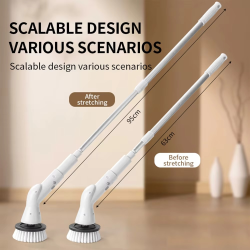 Electric Cleaning Brush, Electric Rotary Floor Scrubber, Wireless Electric Rotary Scrubber, Replaceable 7 Brush Heads
