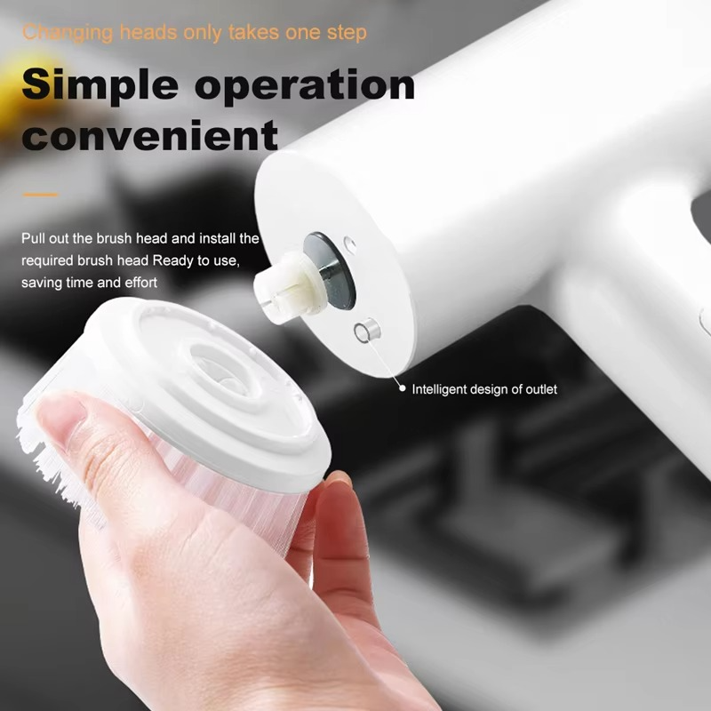 New Multifunctional Wireless Electric Clean Brush Multi Brush Head Replacement Handheld Gap Brush Kitchen Floor Brush