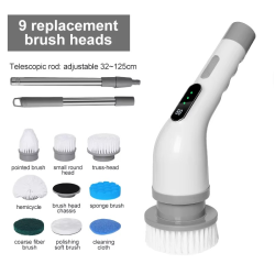Electric Spin Scrubber Cordless 9 Heads,Dual Speed,Extendable Handle for Bathroom Tub Sink Floor tools electric shower brush