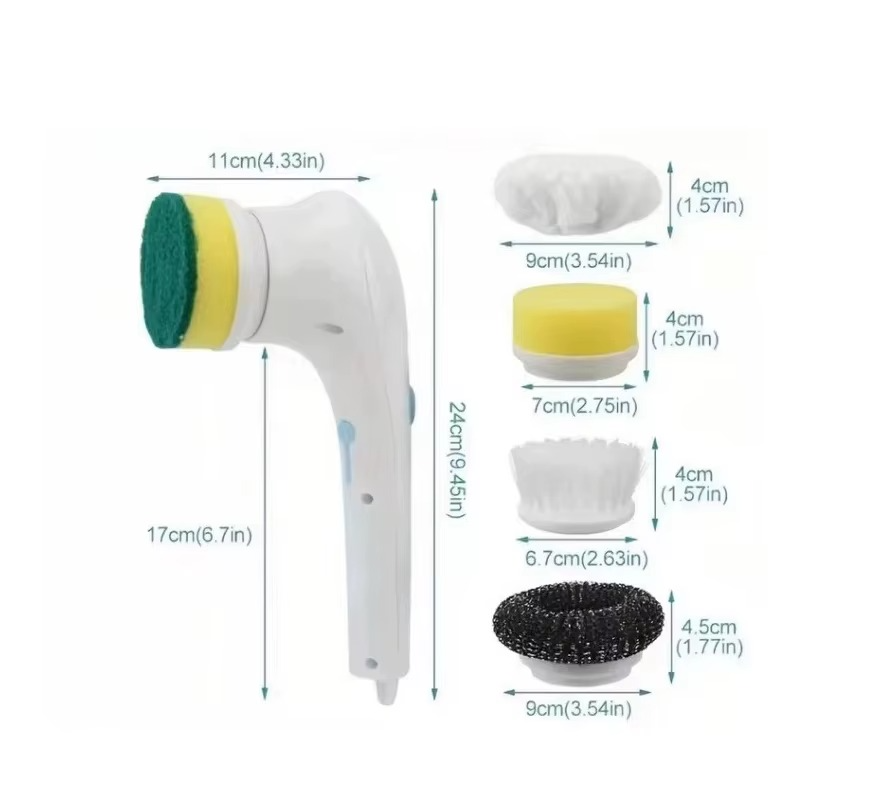 Usb Charging 5in1 Electric Cleaning Brush Living Room Bathroom Wall Bathtub Kitchen Dishwashing Brush Household Cleaning Supplie