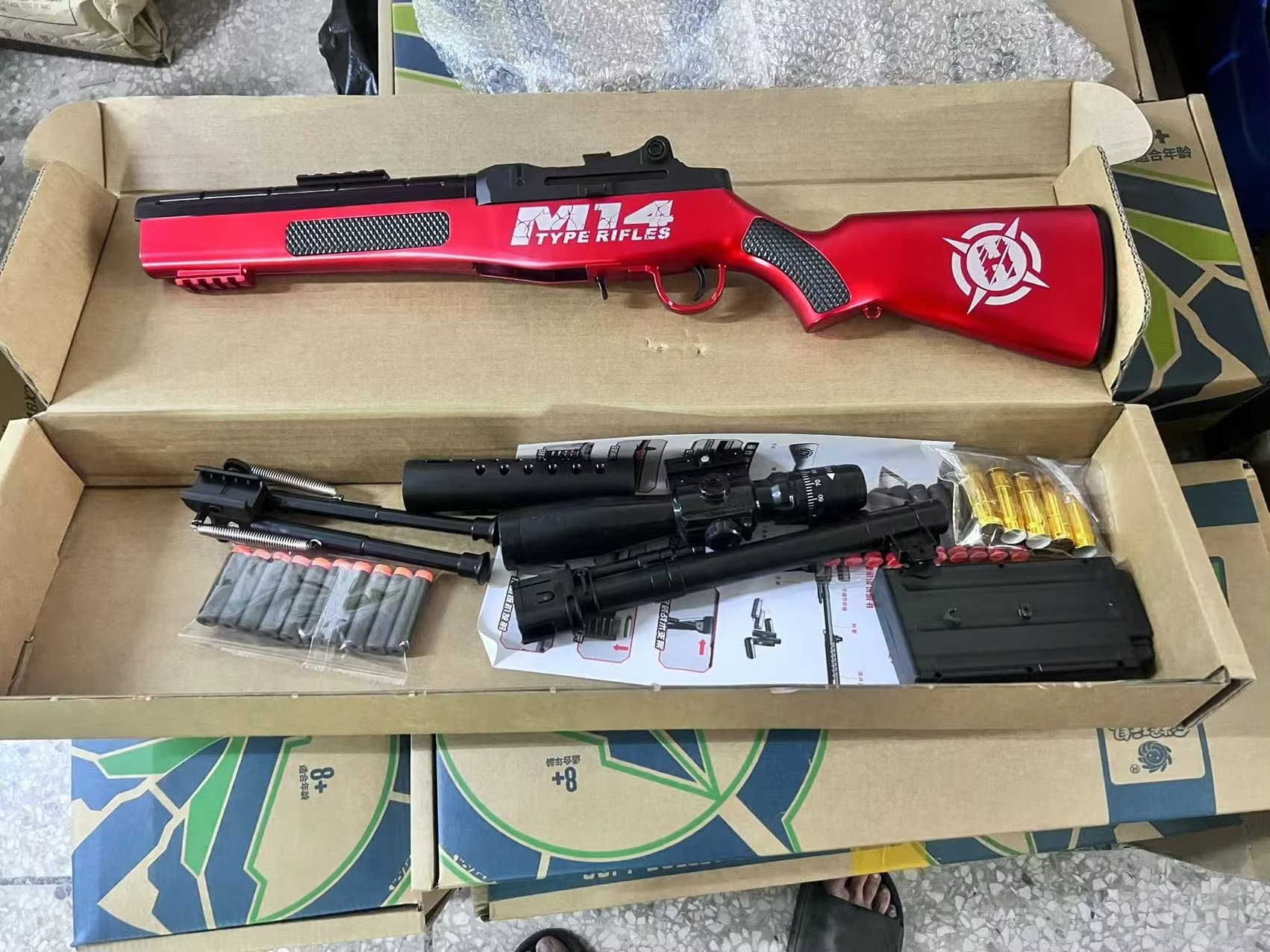M14 Soft-Bullet Gun Can Be Fired Toy Gun Boy Sniper Rifle Manually Loaded Rifle Model 2025 Christmas Gift