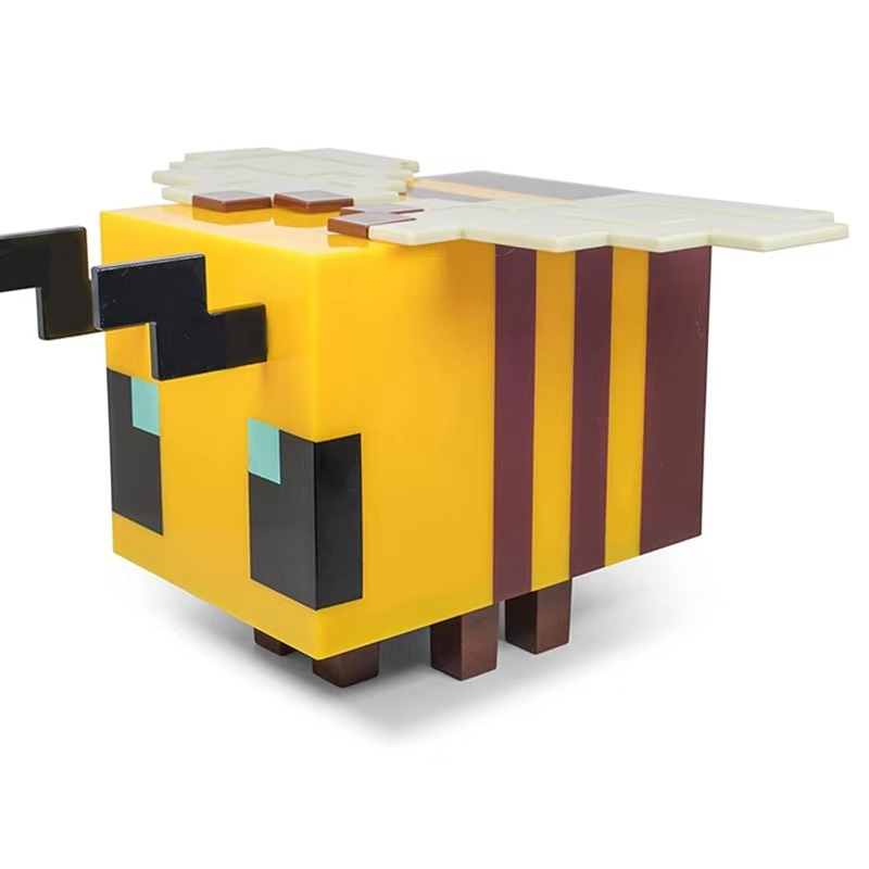 Minecraft LED Toy DIY Bee Model Night Light Children's Peripheral Gift Room Game Decoration Luminous Desk Lamp Birthday Gifts