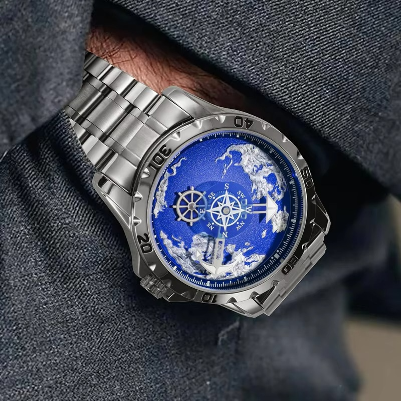 GLENAW Top Brand Mens Luxury Watch Stainless Steel Luminous Clock Casual Chic Waterproof Outdoor Sport Watch Relogio Masculino
