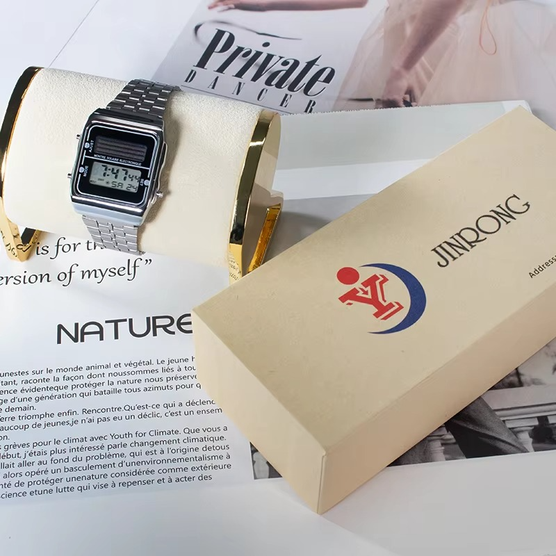 Fashion couple sports watch women's stainless steel strap digital clock women's men's multifunctional electronic watch