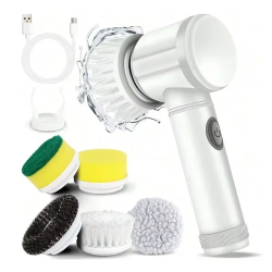2025 Electric Spin Scrubber Cordless Spin Scrubber with 5 Replaceable Brush Heads and Adjustable Extension Handle