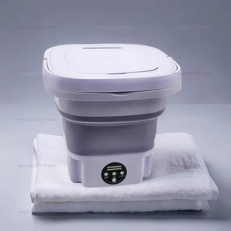 8L Portable Folding Washing Machine Bucket Easy To Carry Compact Travel Laundry Washer for Clothes Socks Underwear Cleaning